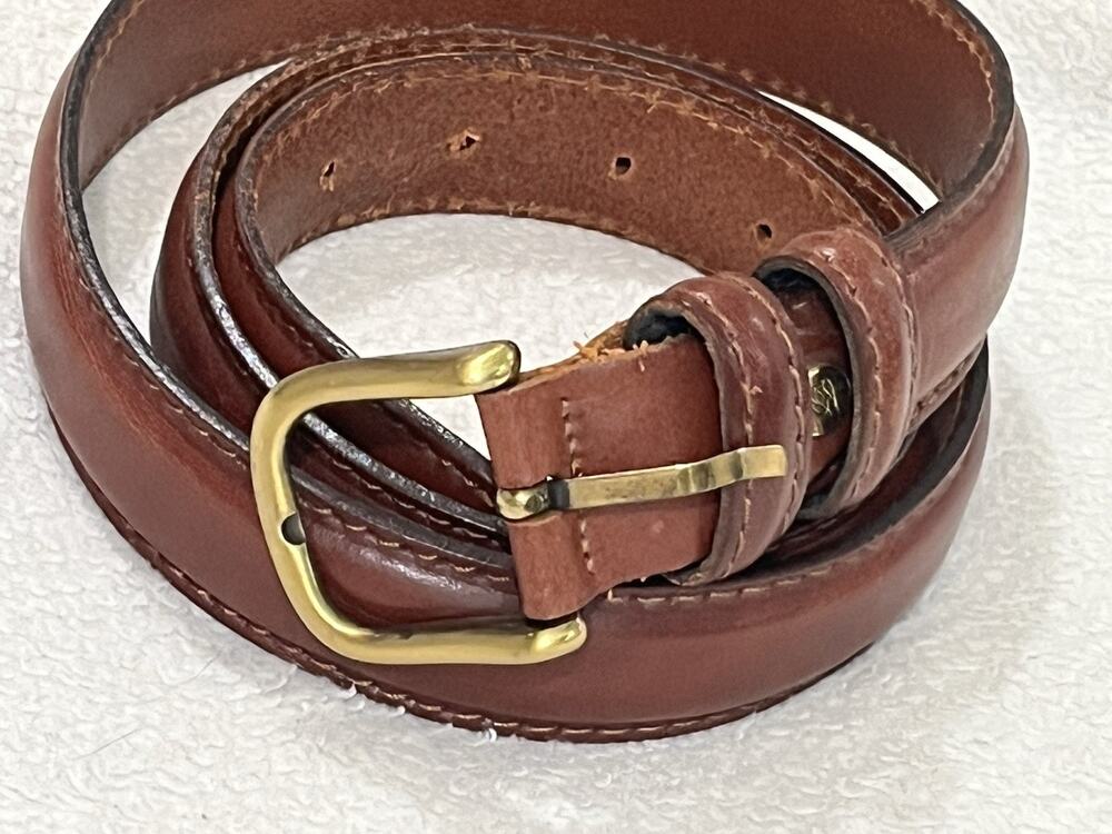 VERO CUOIO ITALIAN LEATHER BELT MENS BROWN Sz41